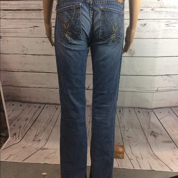 Lucky Brand Bootcut Jeans Sz 2 Embellished Pockets - Picture 7 of 7
